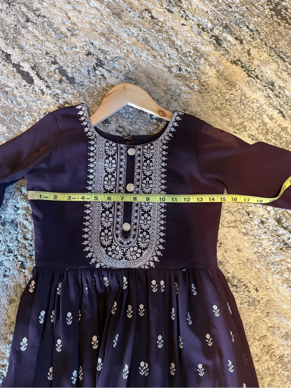 Girls Indian Pakistani Deep Purple Anarkali Salwar Kameez dress